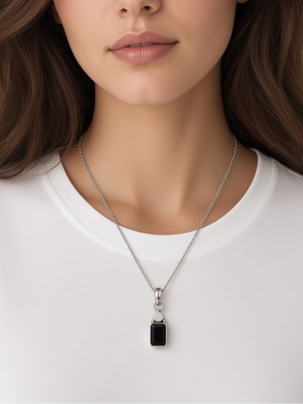 Silpada Sterling Silver Black Onyx Pendant on Silpada Necklace S1215